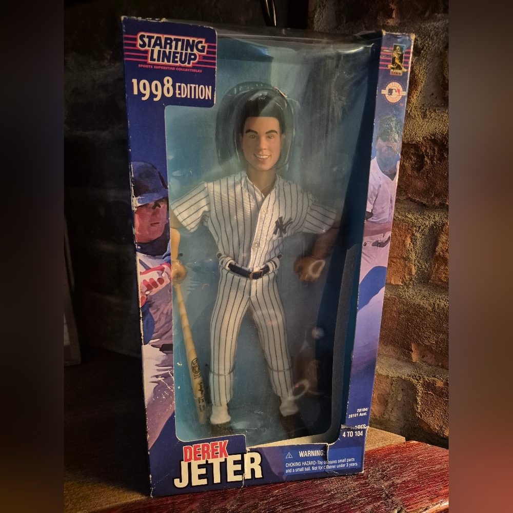 Starting Lineup 1998 Edition Derek Jeter Action Figure - Blue and White